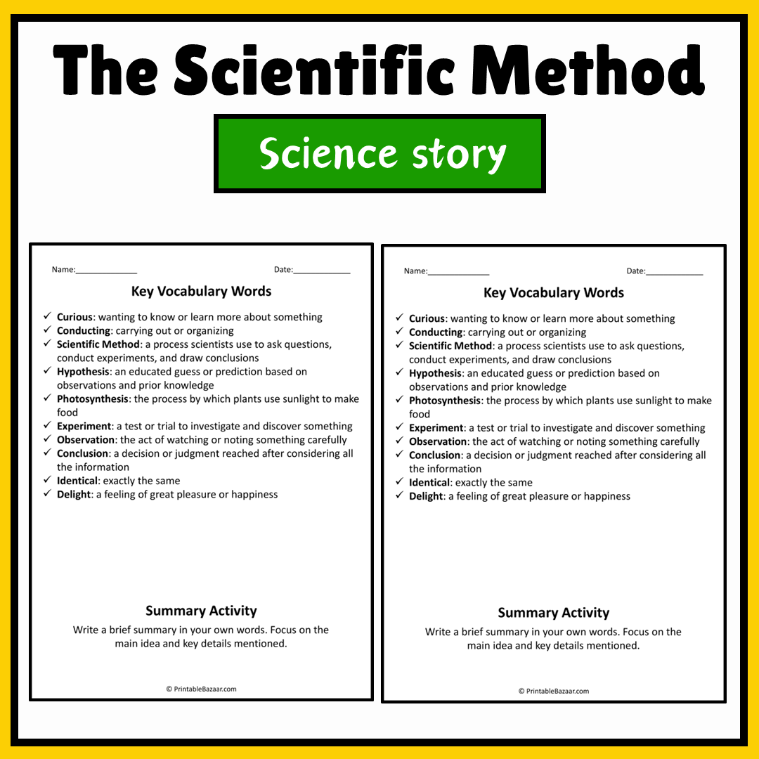 The Scientific Method | Science Story Reading Comprehension Activity