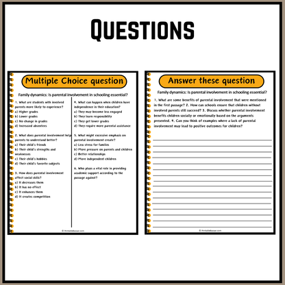 Family dynamics: Is parental involvement in schooling essential? | Debate Case Study Worksheet