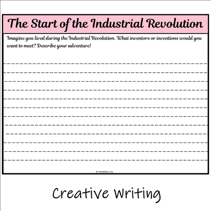 The Start of the Industrial Revolution | Main Idea and Supporting Details Reading Passage and Questions