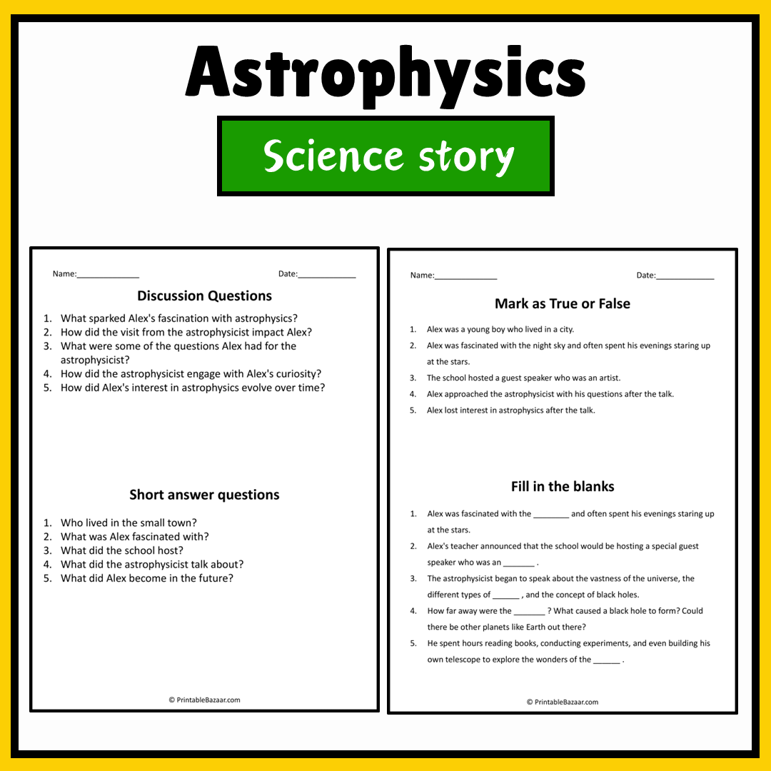 Astrophysics | Science Story Reading Comprehension Activity