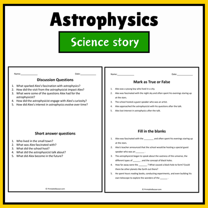 Astrophysics | Science Story Reading Comprehension Activity