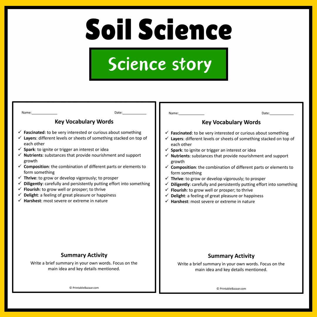 Soil Science | Science Story Reading Comprehension Activity
