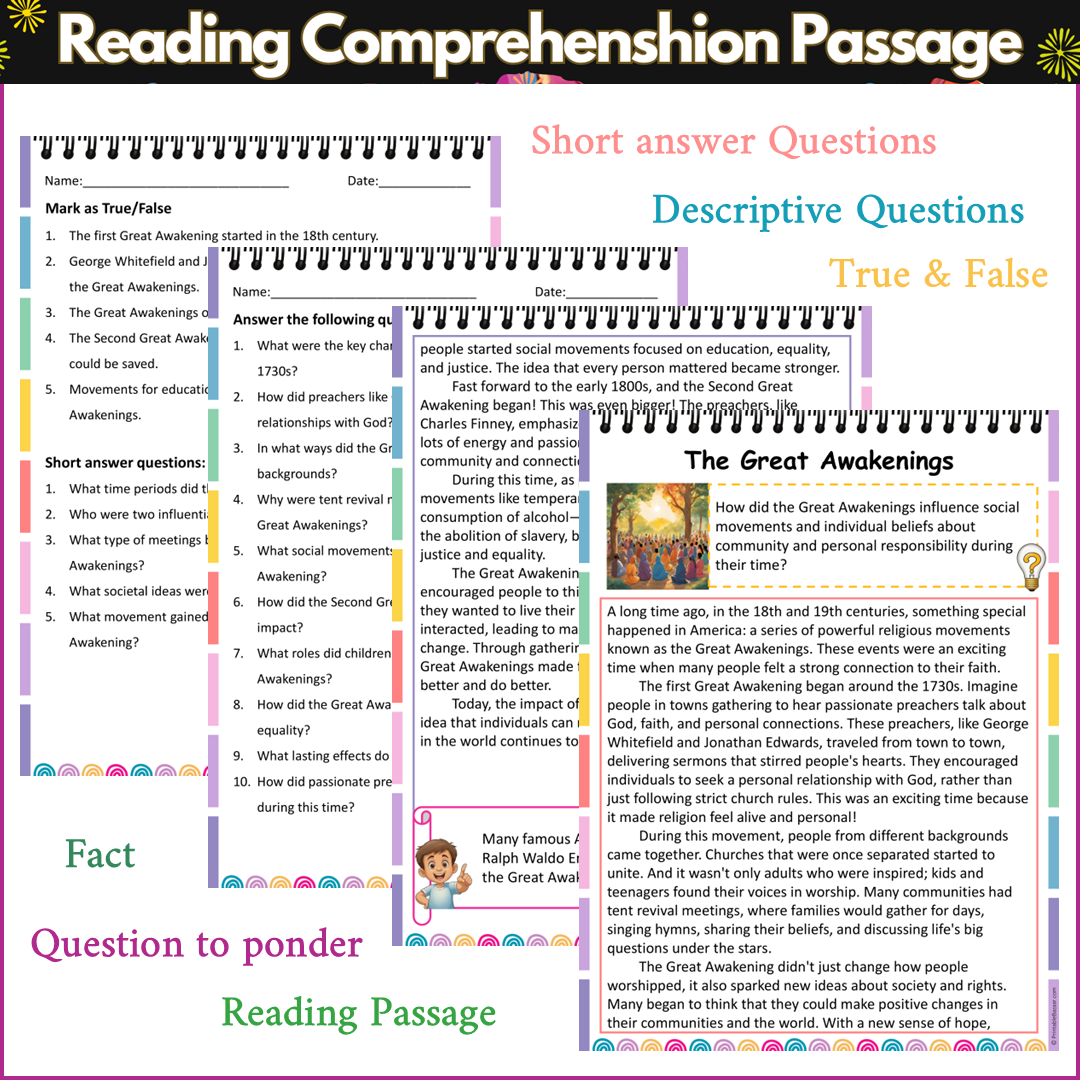 The Great Awakenings | Reading Comprehension Passage and Questions