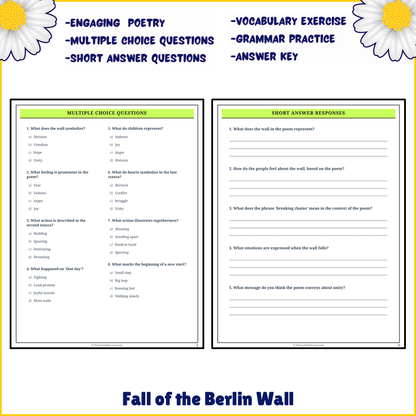 Fall of the Berlin Wall | Poem Grammar Worksheet Printable Activity