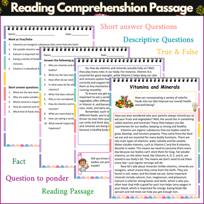 Vitamins and Minerals | Reading Comprehension Passage and Questions