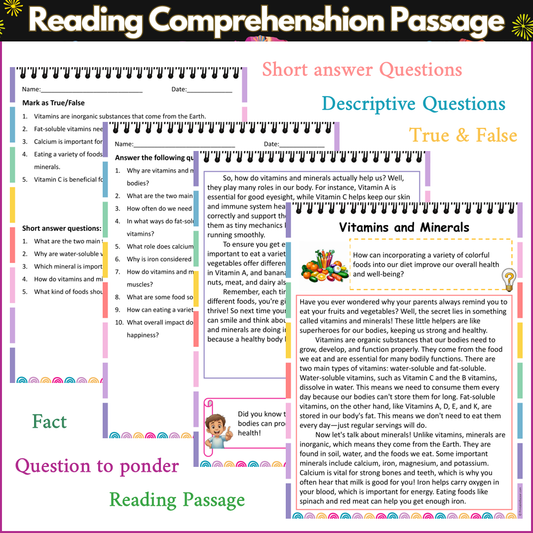 Vitamins and Minerals | Reading Comprehension Passage and Questions