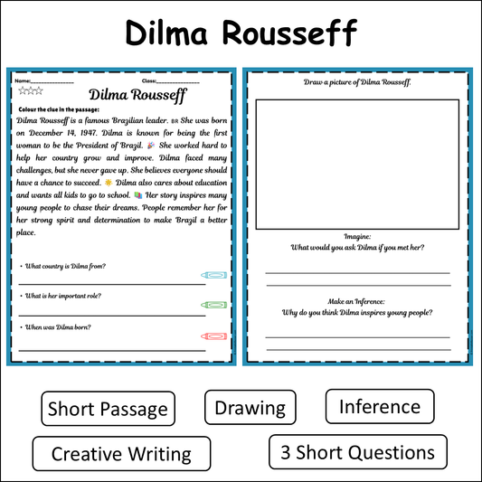Dilma Rousseff | Short Reading Comprehension Creative Worksheet