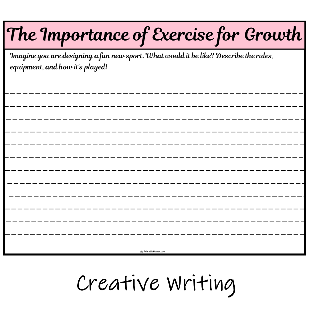 The Importance of Exercise for Growth | Main Idea and Supporting Details Reading Passage and Questions