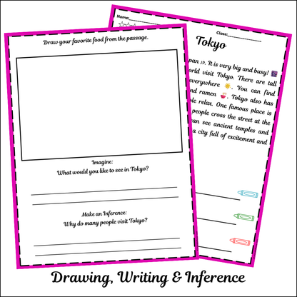 Tokyo | Short Reading Comprehension Creative Worksheet