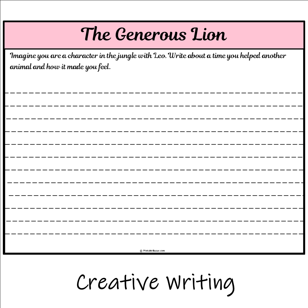 The Generous Lion | Main Idea and Supporting Details Reading Passage and Questions