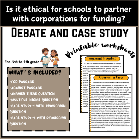 Is it ethical for schools to partner with corporations for funding? | Debate Case Study Worksheet