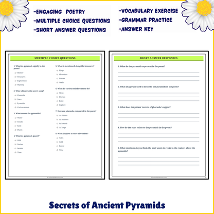 Secrets of Ancient Pyramids | Poem Grammar Worksheet Printable Activity