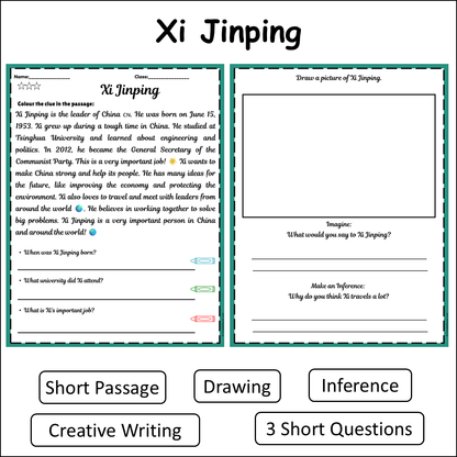 Xi Jinping | Short Reading Comprehension Creative Worksheet