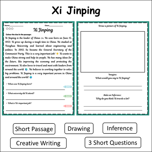 Xi Jinping | Short Reading Comprehension Creative Worksheet