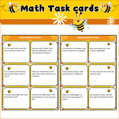 Basic Powers of Ten | Math Task Cards