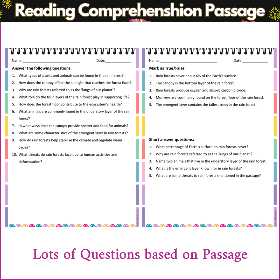 The Rain Forest | Reading Comprehension Passage and Questions