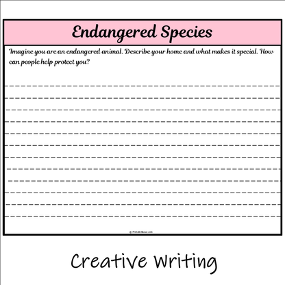 Endangered Species | Main Idea and Supporting Details Reading Passage and Questions