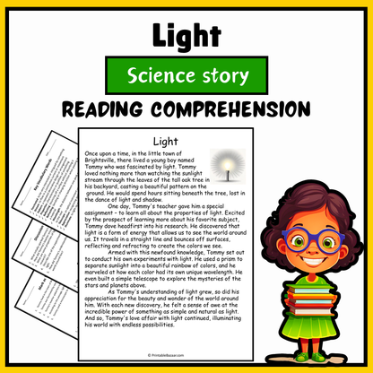 Light | Science Story Reading Comprehension Activity