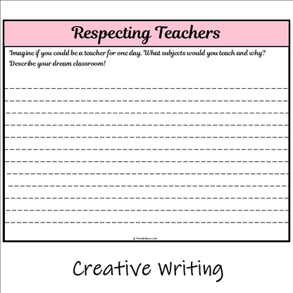 Respecting Teachers | Main Idea and Supporting Details Reading Passage and Questions