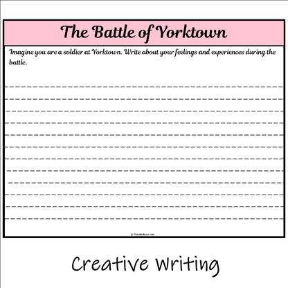 The Battle of Yorktown | Main Idea and Supporting Details Reading Passage and Questions