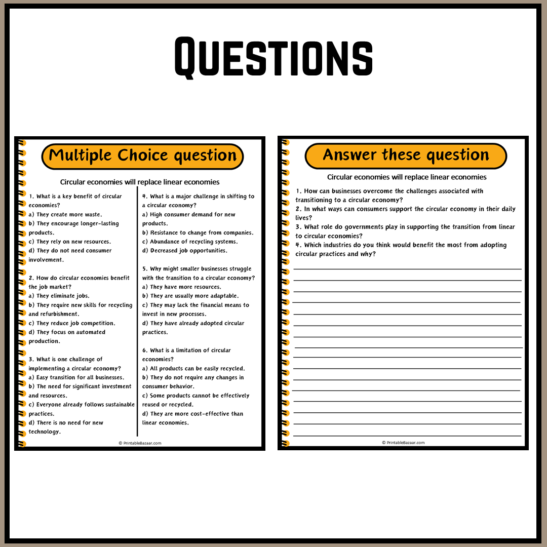 Circular economies will replace linear economies | Debate Case Study Worksheet