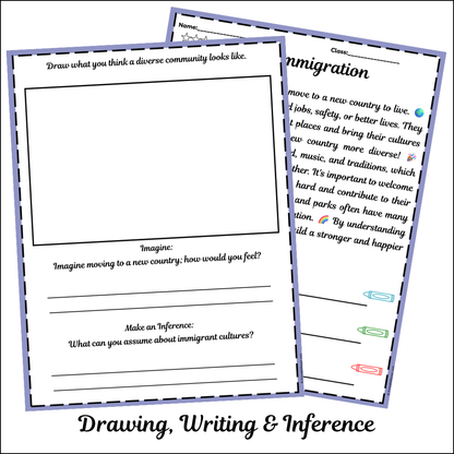 Immigration | Short Reading Comprehension Creative Worksheet