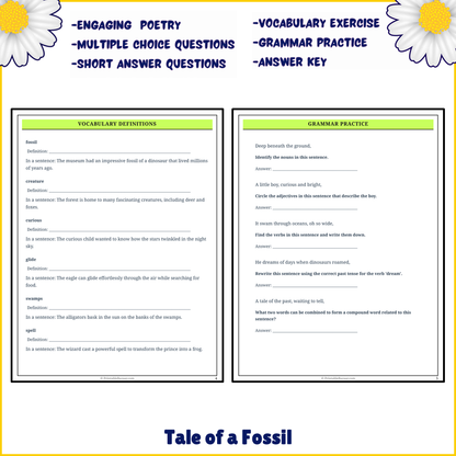 Tale of a Fossil | Poem Grammar Worksheet Printable Activity