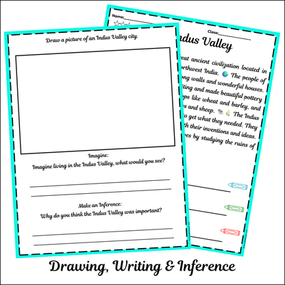 Indus Valley | Short Reading Comprehension Creative Worksheet