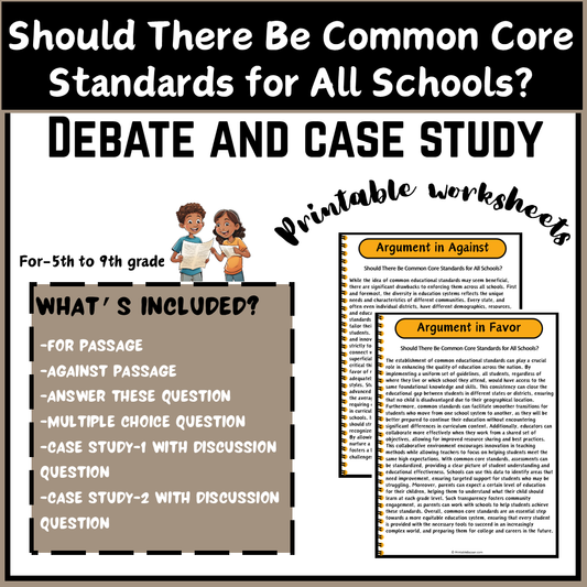 Should There Be Common Core Standards for All Schools? | Debate Case Study Worksheet