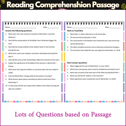 World War I | Reading Comprehension Passage and Questions