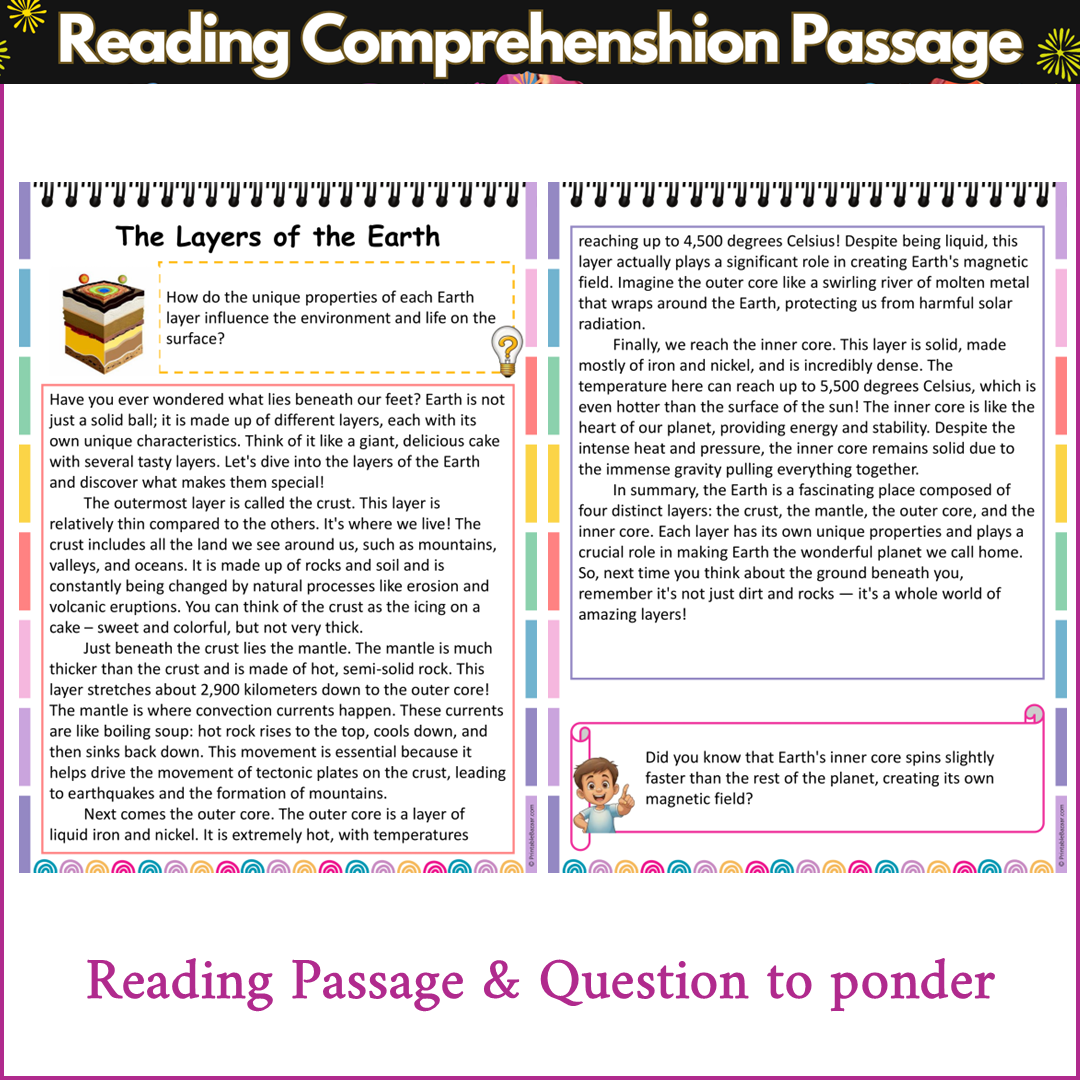 The Layers of the Earth | Reading Comprehension Passage and Questions