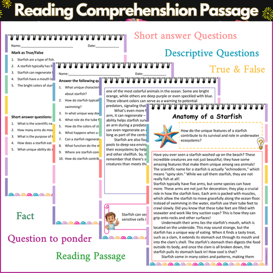 Anatomy of a Starfish | Reading Comprehension Passage and Questions