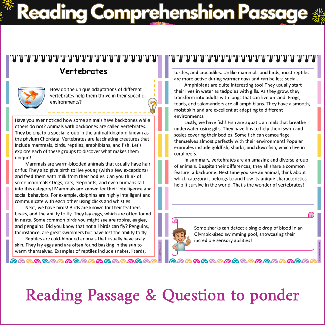Vertebrates | Reading Comprehension Passage and Questions