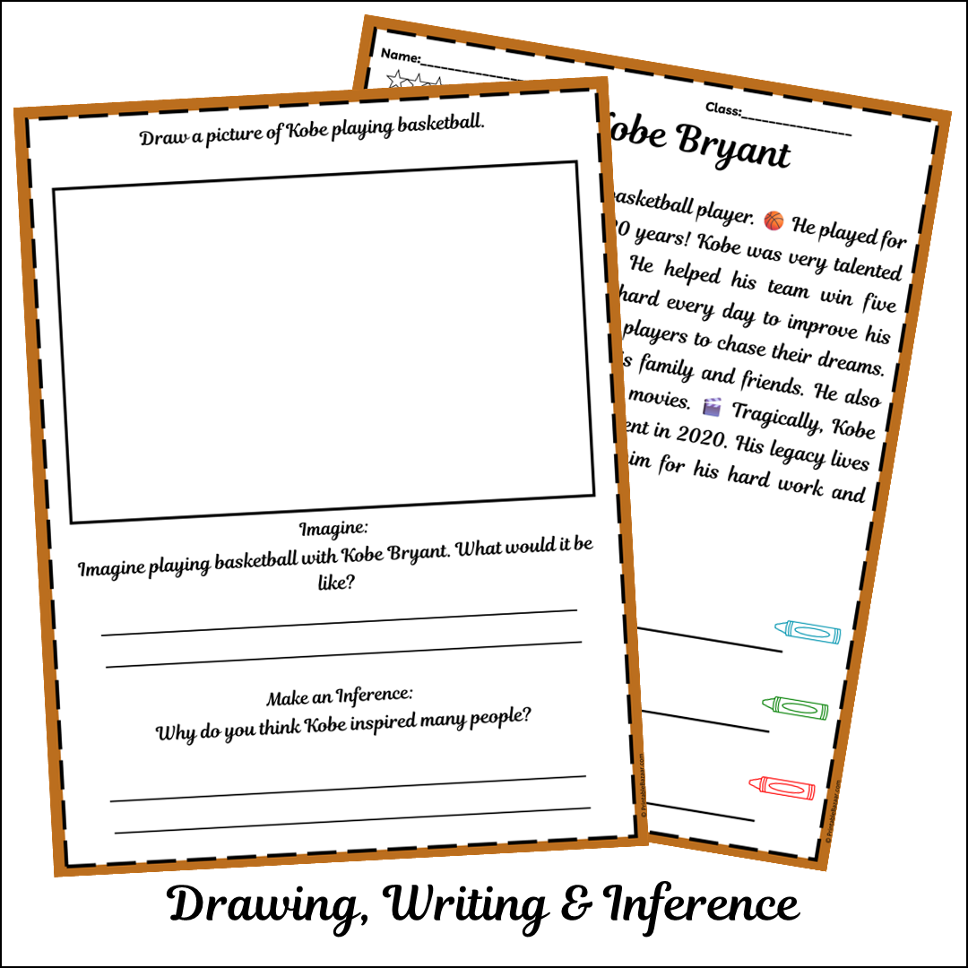 Kobe Bryant | Short Reading Comprehension Creative Worksheet