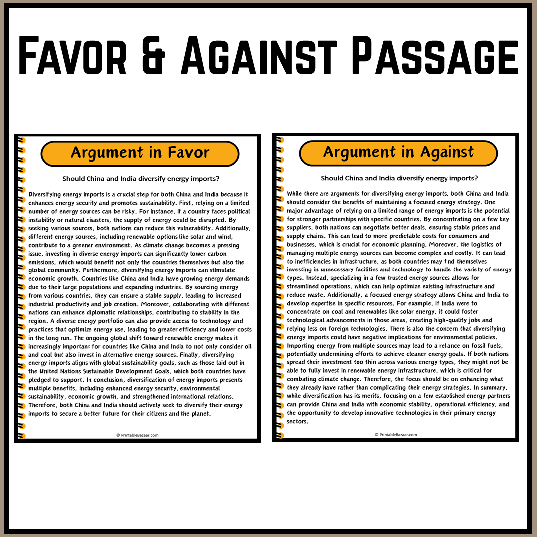 Should China and India diversify energy imports? | Debate Case Study Worksheet
