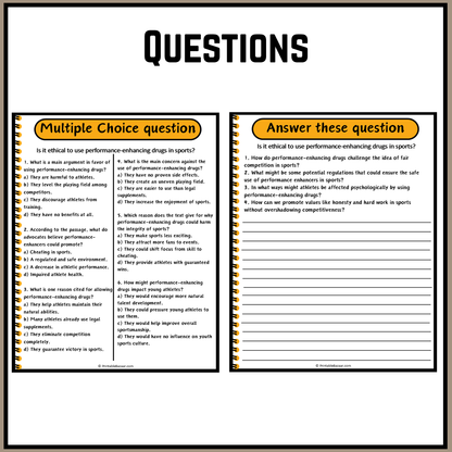 Is it ethical to use performance-enhancing drugs in sports? | Debate Case Study Worksheet