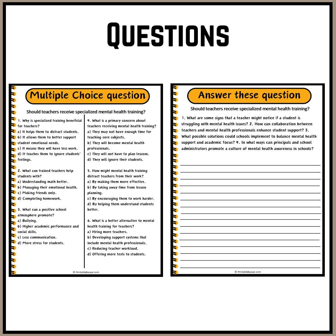 Should teachers receive specialized mental health training? | Debate Case Study Worksheet