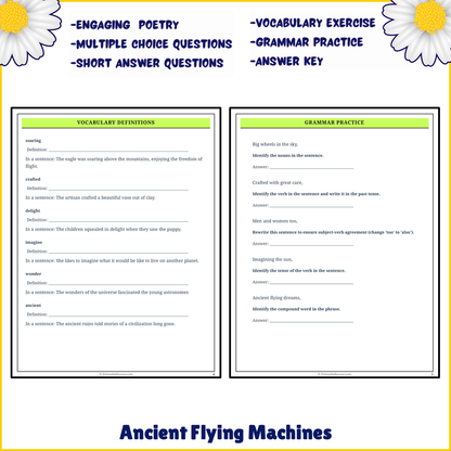 Ancient Flying Machines | Poem Grammar Worksheet Printable Activity