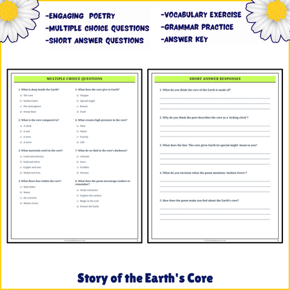 Story of the Earth's Core | Poem Grammar Worksheet Printable Activity