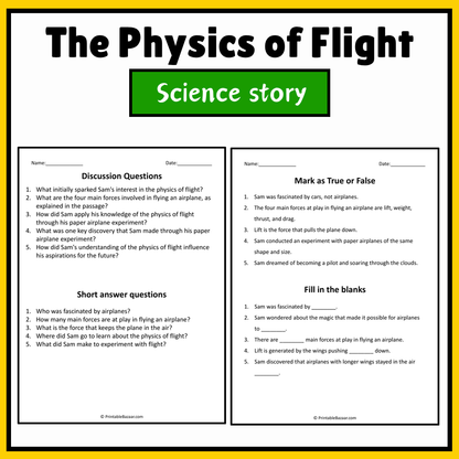 The Physics of Flight | Science Story Reading Comprehension Activity