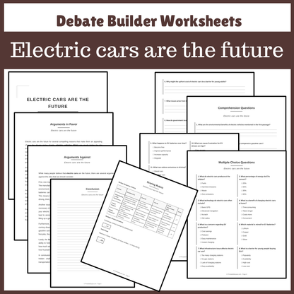 Electric cars are the future | Favour and Against Worksheet Printable Activity