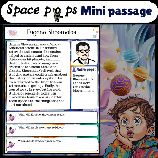 Eugene Shoemaker | Space Pops Reading Passage and Questions