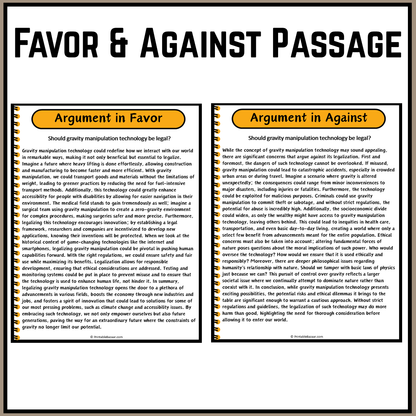 Should gravity manipulation technology be legal? | Debate Case Study Worksheet