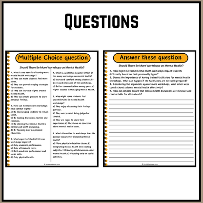 Should There Be More Workshops on Mental Health? | Debate Case Study Worksheet