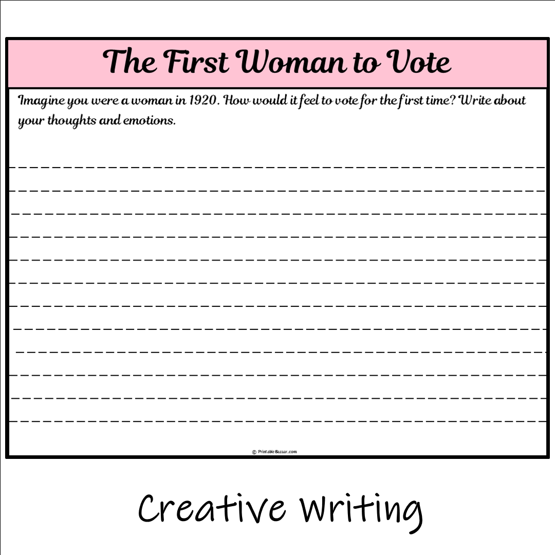 The First Woman to Vote | Main Idea and Supporting Details Reading Passage and Questions