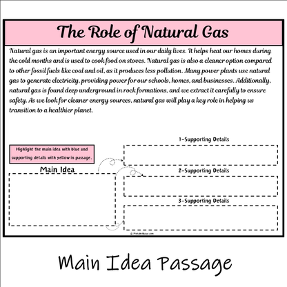 The Role of Natural Gas | Main Idea and Supporting Details Reading Passage and Questions