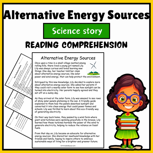 Alternative Energy Sources | Science Story Reading Comprehension Activity