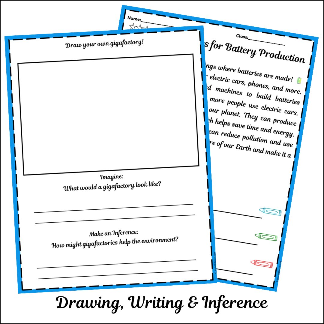 Gigafactories for Battery Production | Short Reading Comprehension Creative Worksheet