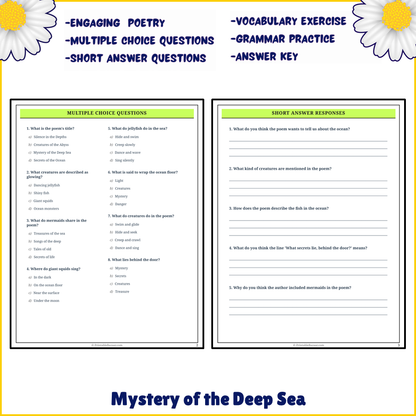 Mystery of the Deep Sea | Poem Grammar Worksheet Printable Activity