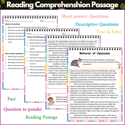 Behavior of Opossums | Reading Comprehension Passage and Questions